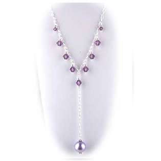 Joyful Creations Lilac Swarovski Crystal Lavender Shell Pearl Y 
