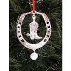Strait Designs 47WS Cowboy Boot in Horseshoe Silver Pewter Ornament