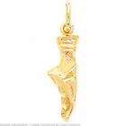 FindingKing 14K Gold Ballet Slipper Charm Diamond Cut