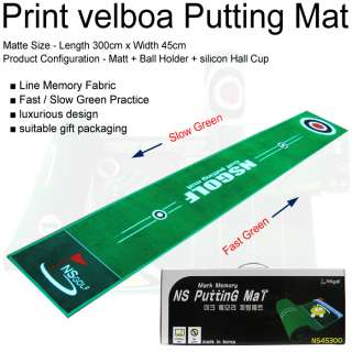 New Golf Print velboa Putting Practice Mat 45 x 300cm  