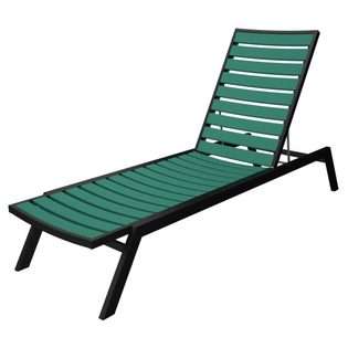   Outdoor Chaise Lounge Chair   Aqua Blue with Black Frame 