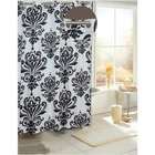   Home Fashions Beacon Hill EZ On Fabric Shower Curtain   Color Black