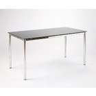   Office Deck chromed steel base and tempered black glass top Desk Table