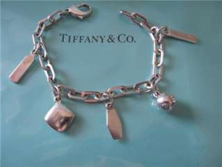 Tiffany & Co. 1837 Five Charm Sterling Silver Rectangular Links 