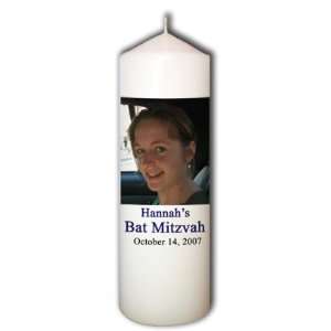  Bat Mitzvah Personalized, Custom Photo Gift Candle, 9 H x 