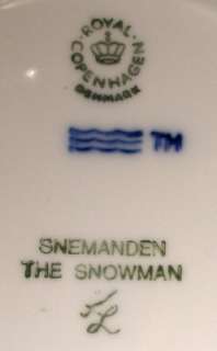 ROYAL COPENHAGEN Christmas Plate 1985 The SNOWMAN  