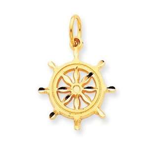   Genuine IceCarats Designer Jewelry Gift 14K Ships Wheel Charm Jewelry