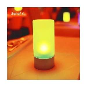  Color Changing LED Candle Lights   Set of 4 (Frosted Glass 