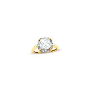  ZALES Cushion Cut White Topaz and Diamond Accent Framed 