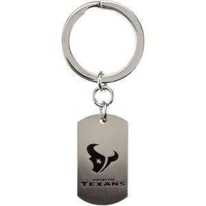 Stainless Steel Houston Texans Team Name Logo Keychain  