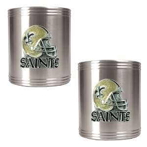  New Orleans Saints 2pc Stainless Steel Can Holder Set 