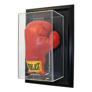com Single Stand Up Boxing Glove Case Up Display Case (Black Frame 