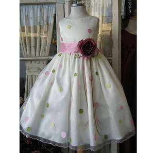 Kids Dream White Pink Dot Easter Flower Girl Dress Little Girls 4 at 