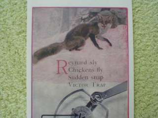 Victor Trap Reynard the Sly Fox Advertising Poster 1912  