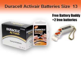 Duracell Hearing Aid Batteries Size 13 + Free Battery Buddy  
