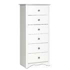 pre pac Furniture By Prepac White Monterey Tall 6 Drawer Chest
