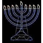   & Blue LED Lighted Rope Light Hanukkah Menorah Yard Art Decoration