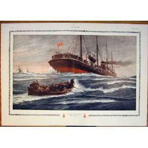  Christmas At Sea Rescue Nash Ship Boat Fine Art 1906