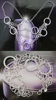 925 Sterling Silver Plated Necklace&Bracelet Set 9  