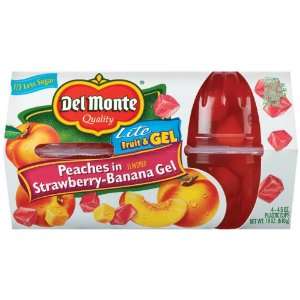 Del Monte Fruit & Gel Lite Peaches in Strawberry   Banana Gel 4 Pack 