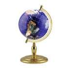   Atelier Polished Stone Globe with Bow Shaped Brass Stand   Color Blue
