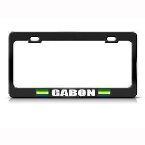Gabon Flag Black Country Metal license plate frame Tag Holder