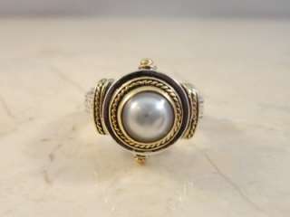 18 Kt Gold & Sterling Silver Opal Konstantino Ring Size 6  