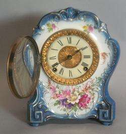 Antique Ansonia Royal Bonn Porcelain Clock La Hay c. 1880s  