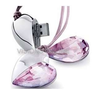  Visions Jewelry USB FLash Drive 8GB Pendant Heart purple 