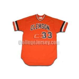 Orange No. 33 Game Used Clemson Powers Baseball Jersey (SIZE 44 
