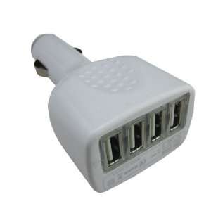 HK Universal 4 Ports USB Car DC Power Charger Adapter For Iphone Ipod 