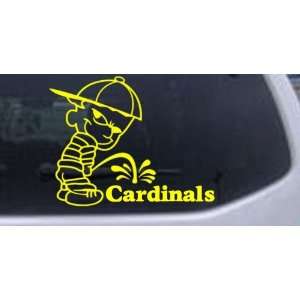  Cardinals Car Window Wall Laptop Decal Sticker    Yellow 14in X 11.2in