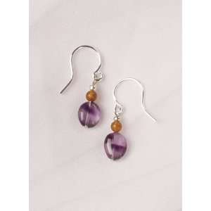  Amethyst and Amber Bead Earrings Curious Designs Jewelry