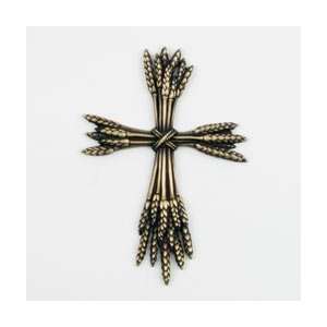  Wrapped Wheat Brass Plated Wall Cross