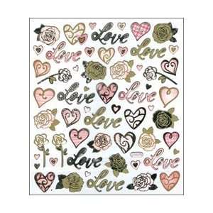  Tattoo King Multi Colored Stickers Love & Roses; 6 Items 