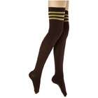 TBIS ToBeInStyle Opaque Striped Thigh High Stocking   Brown
