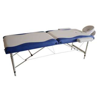   fold 76L Portable Reiki PU Massage Table bed spa blue white  