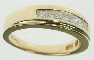 MENS 14K YELLOW SOLID GOLD DIAMOND WEDDING BAND ESTATE RING J179304 