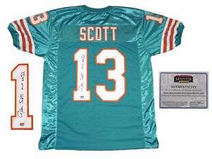 Jake Scott Miami Dolphins SIGNED Home Jersey w/ MVP MM  