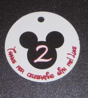 20 MICKEY MOUSE Birthday Favor Tags   Goody Bag Tags  