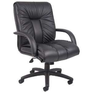  Boss Italian Leather Mid Back Executive Chair Furniture & Decor
