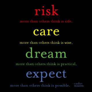    Quotable Risk Care Dream Expect Blank Cards