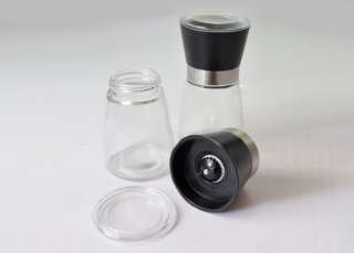   Manual Hand Glass Pepper Grinder Salt Pepper Mill 4 Colors  