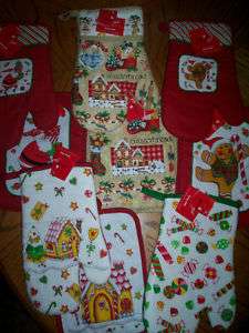 CHRISTMAS WINTER QUILTED POTHOLDER OVEN MITTS 6 DESIGNS  