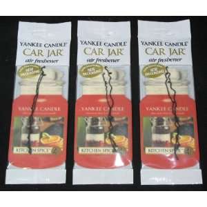 Yankee Candle Car Jar Hanging Air Freshener Kitchen Spice Scent (Pack 