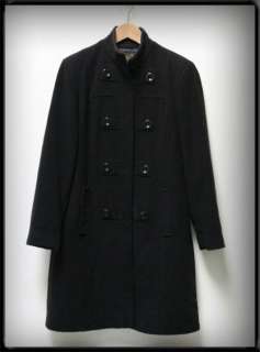   Pendleton Black Winter Wool Cashmere Military Jacket Pea Coat Size 10