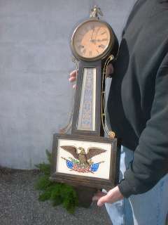   American flag+eagle New Haven LARGE Banjo Clock wall clock,working