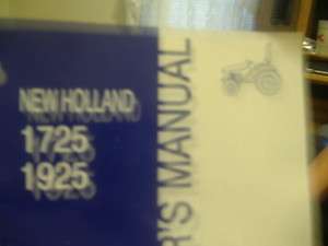 NEW HOLLAND 1725 AND 1925 TRACTORS OPERATORS MANUAL  