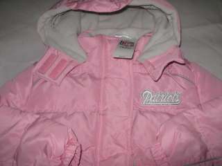 NFL Girls Patriots Fleece Lined Bubble Jacket Pink10/12  