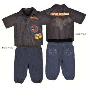  Harley Davidson®, Boys 2 pc. Pinstripe Shirt and Denim 